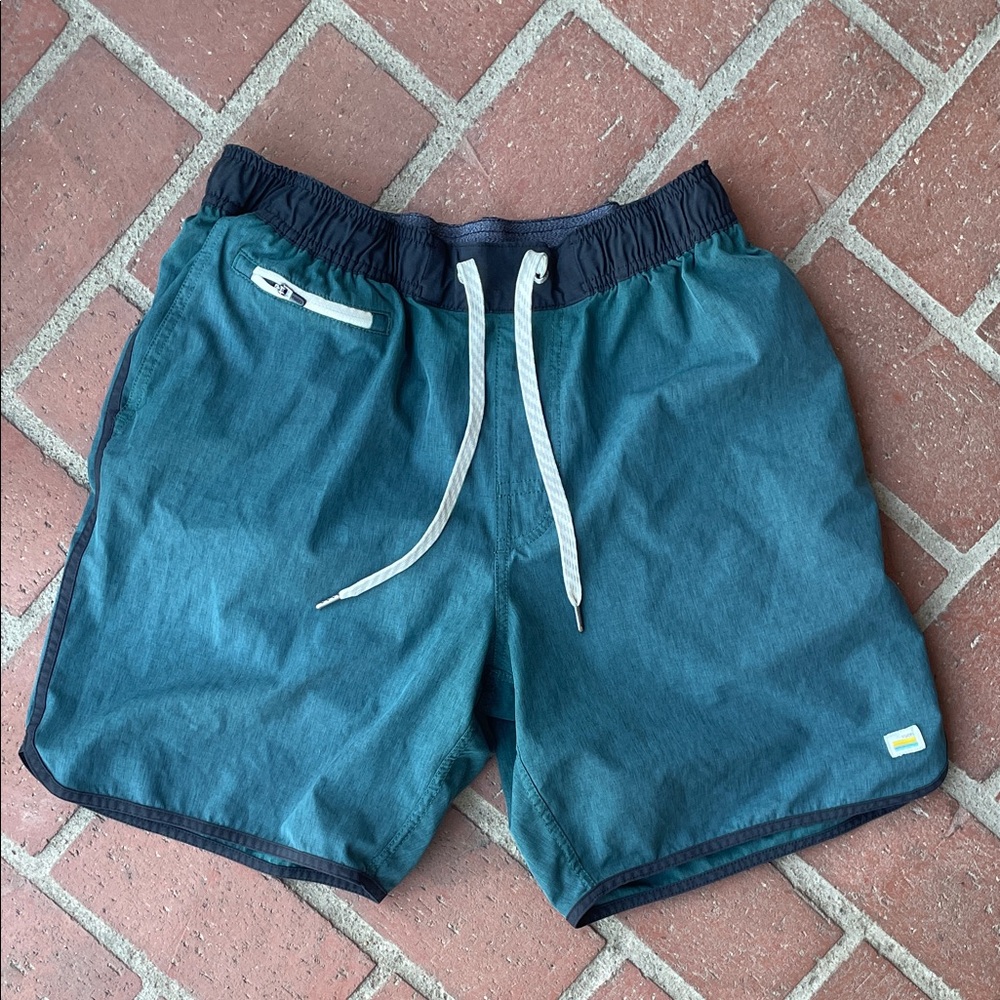 Vuori Teal and Black Men's Shorts